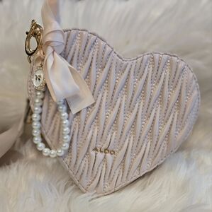Elegant Cream Heart-Shaped Bag